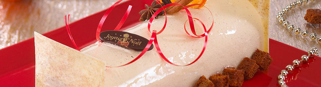 Embouts bûches Noël chocolat Joyeux noël multilingue -Panier des Chefs