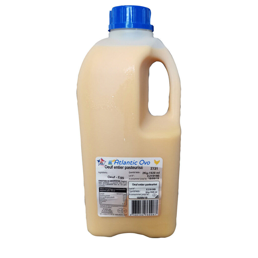 Œuf entier liquide pasteurisé