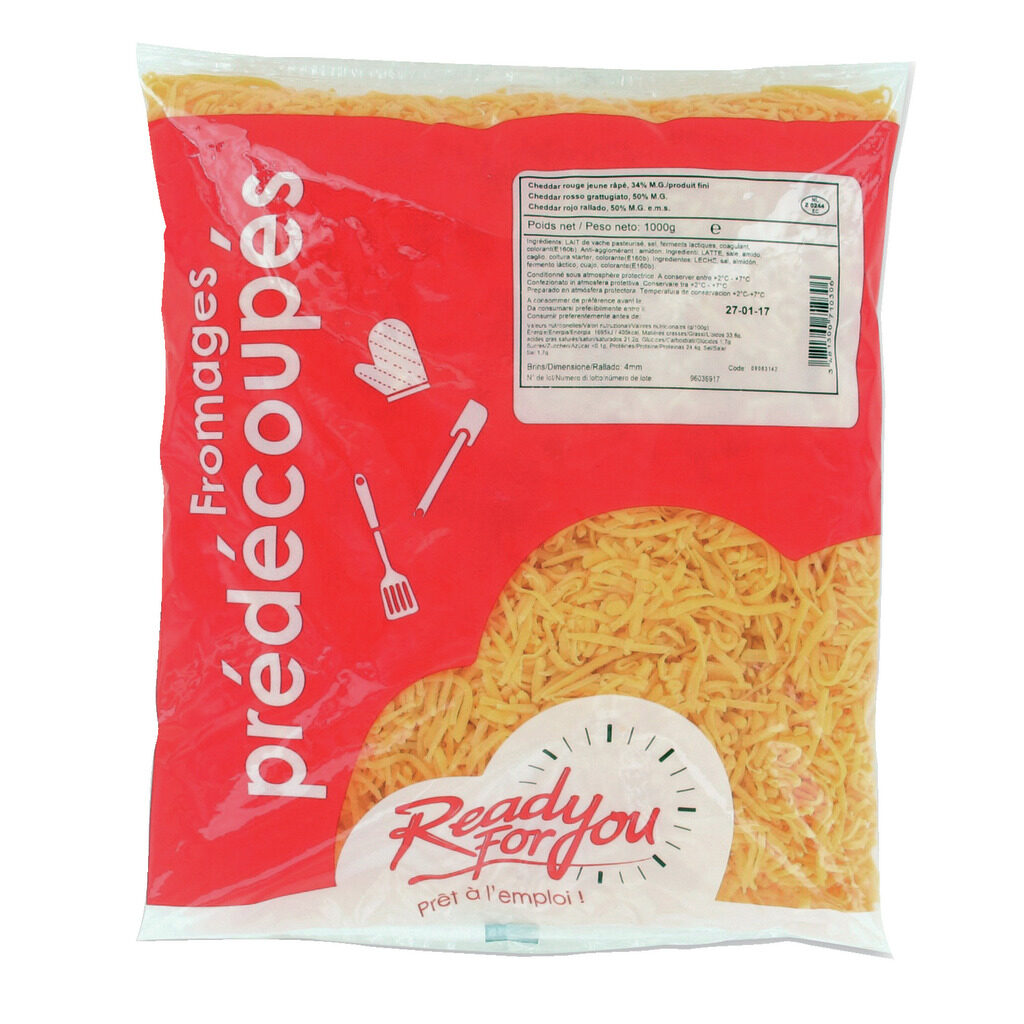 Cheddar rouge jeune râpé