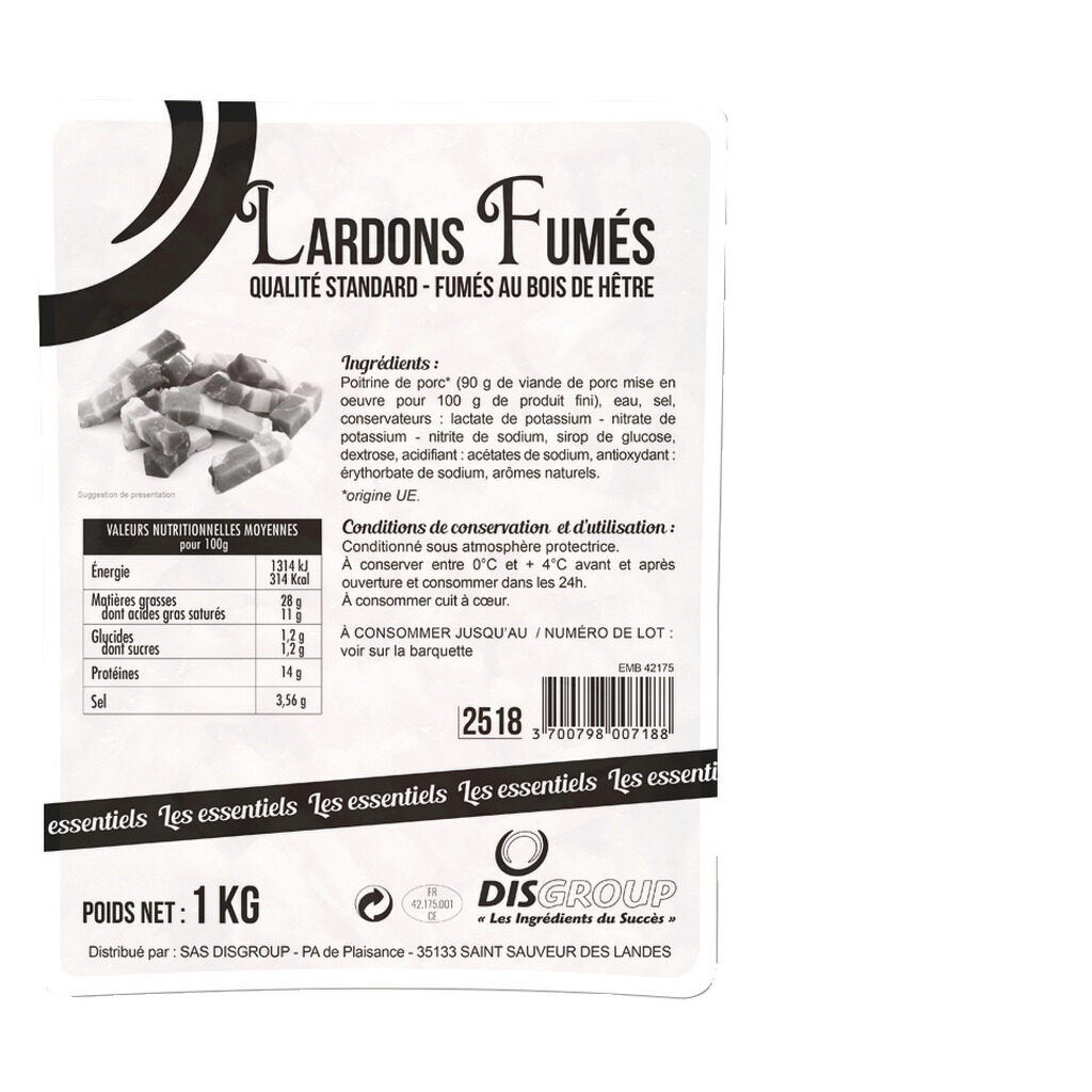 Lardons fumés standard