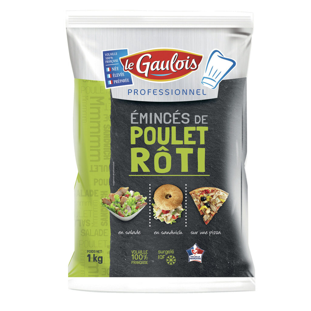 Émincés de cuisse de poulet cuit rôti