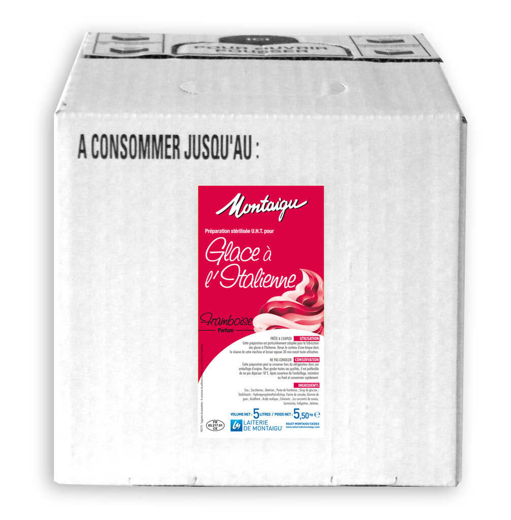 Préparation UHT pour glace à l'italienne saveur framboise