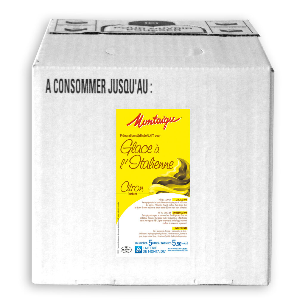 Préparation UHT pour glace à l'italienne saveur citron