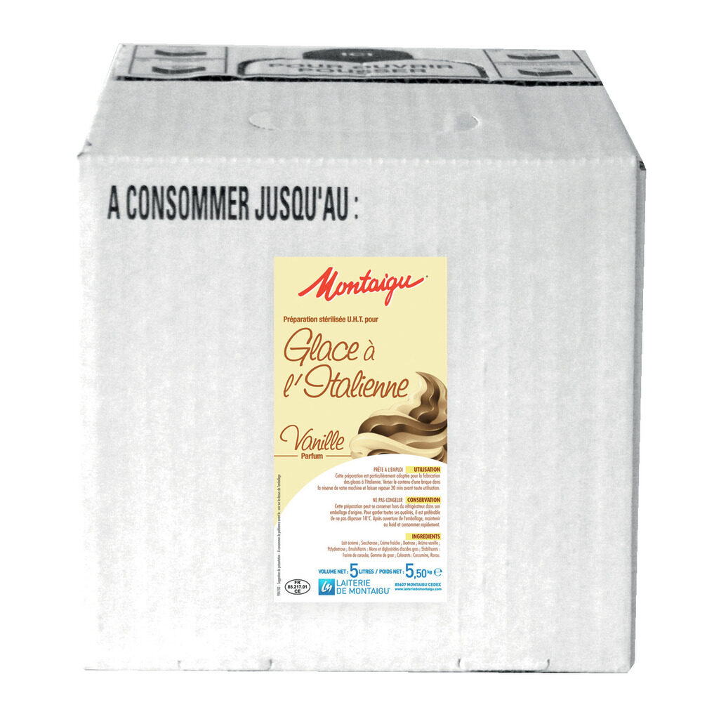 Préparation UHT pour glace à l'italienne saveur vanille