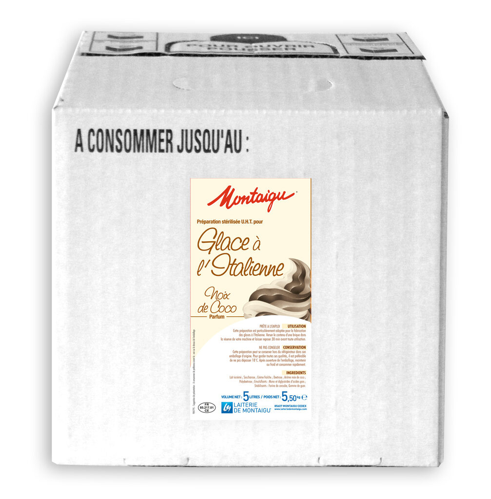 Préparation UHT pour glace à l'italienne saveur coco
