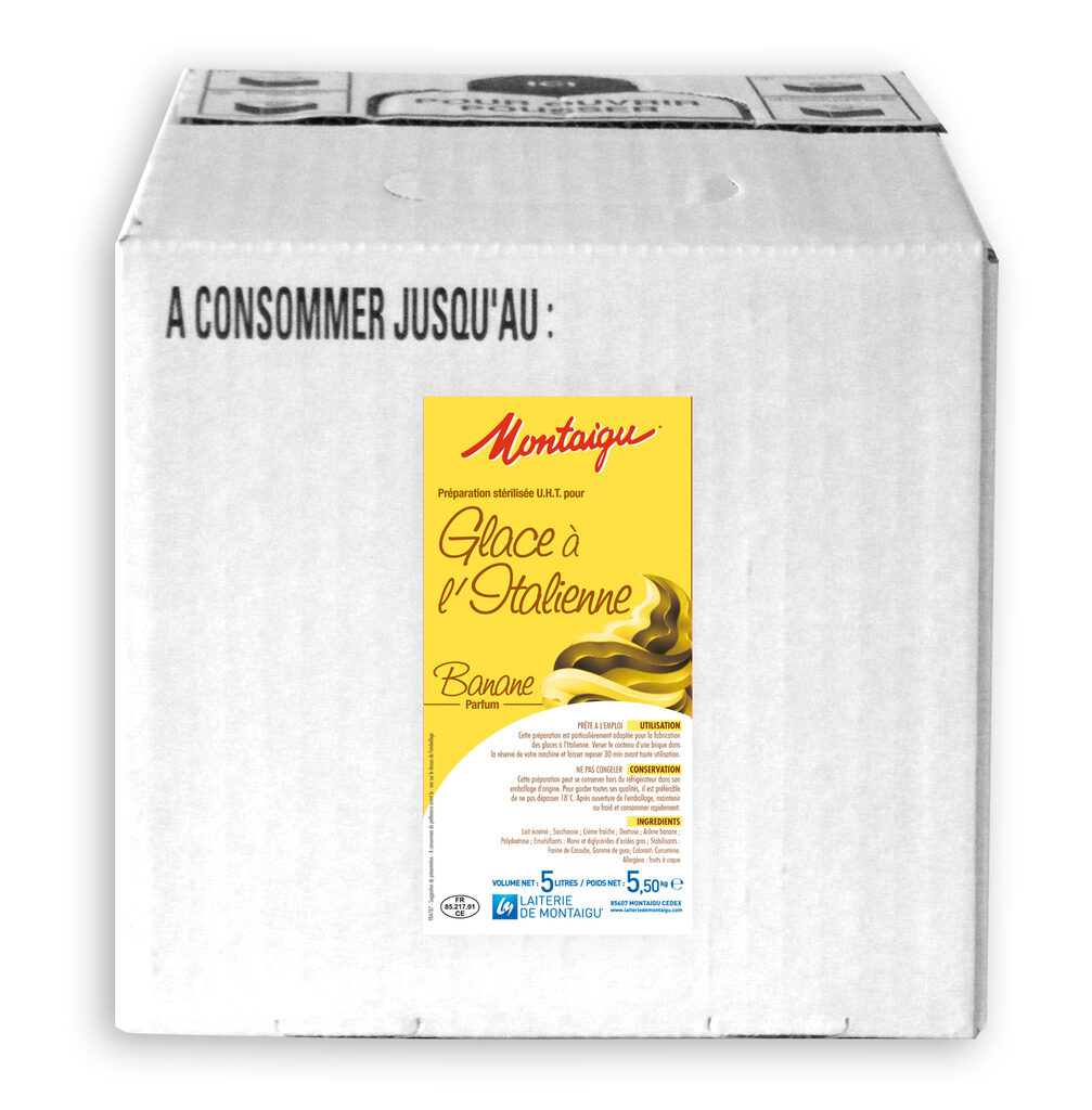 Préparation UHT pour glace à l'italienne saveur banane