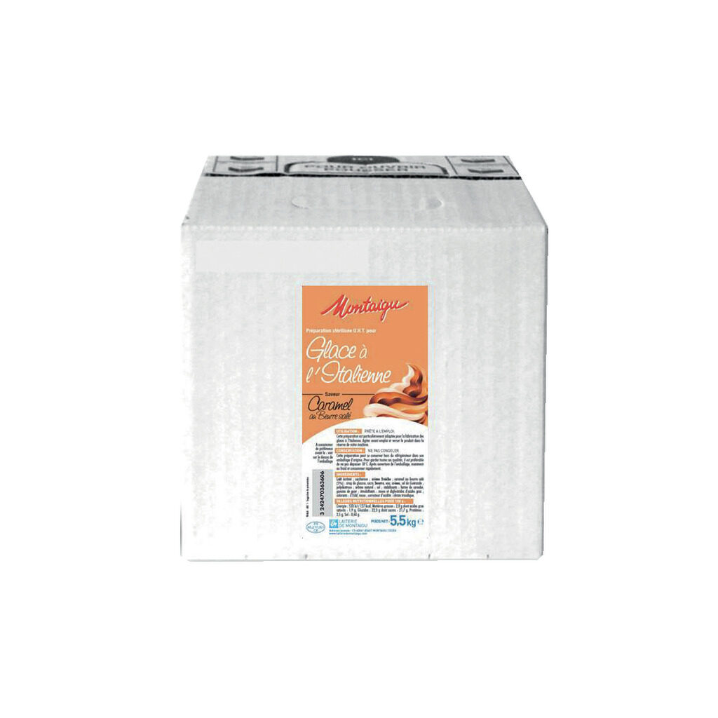 Préparation UHT pour glace à l'italienne saveur caramel beurre salé