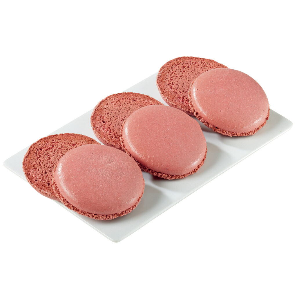 Coque macaron framboise