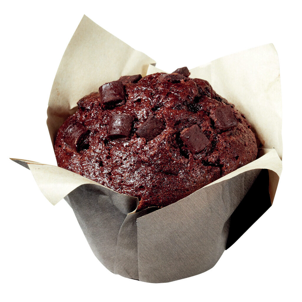 Muffin chocolat fourré chocolat noisette