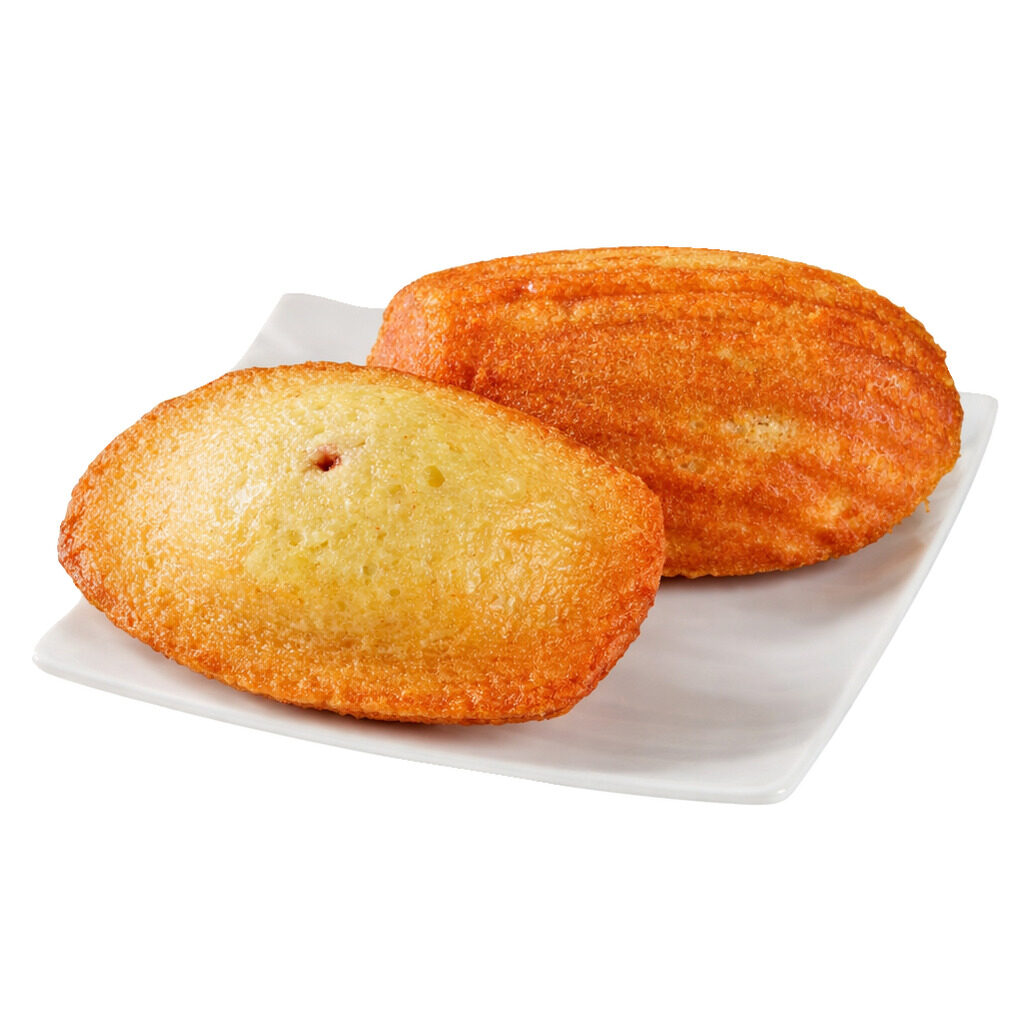 Madeleine fourrée à la confiture de fraise
