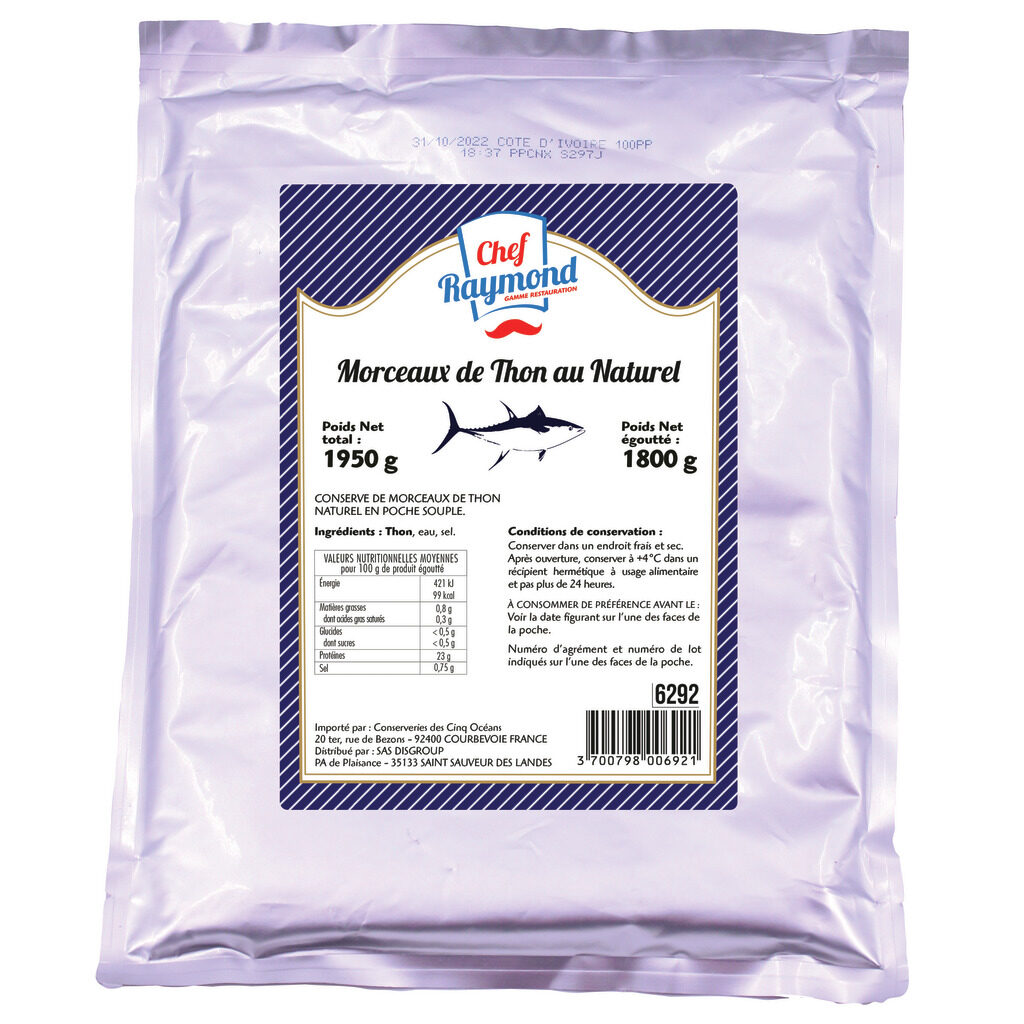 Morceaux de thon naturel