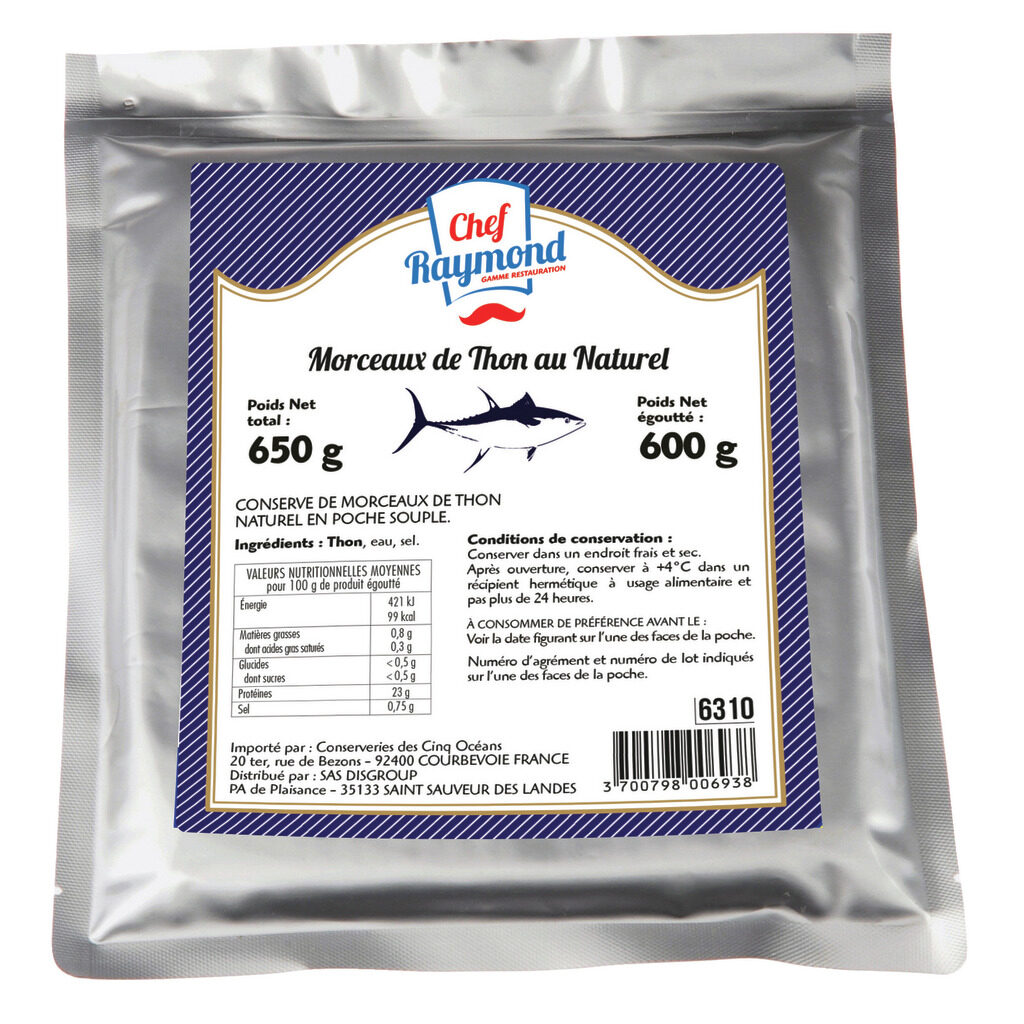 Morceaux de thon naturel