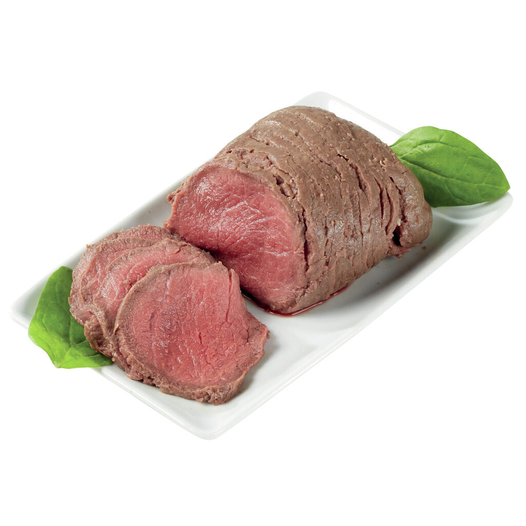 Rôti de bœuf assaisonné tranché