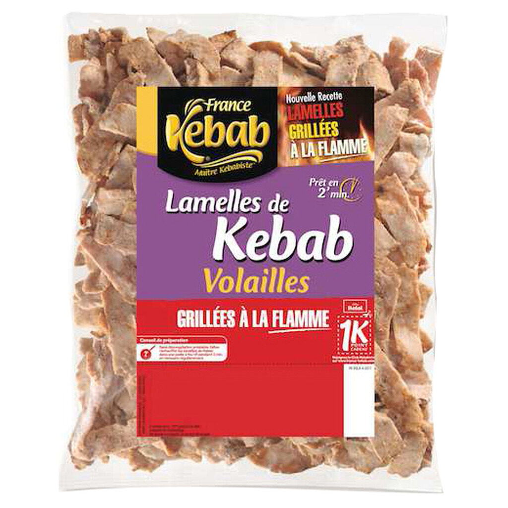 Lamelles de kebab rôties et grillées