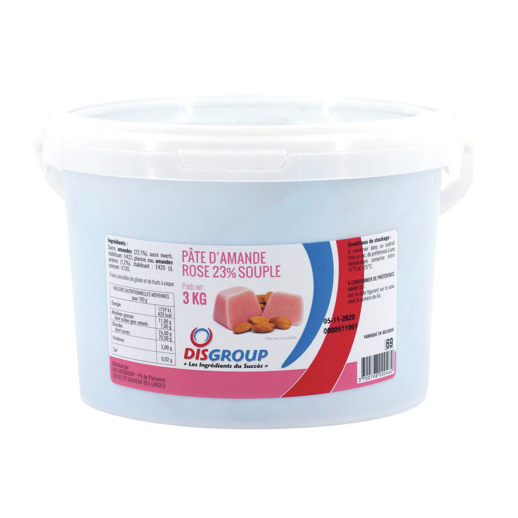 Pâte d’amande rose 23%