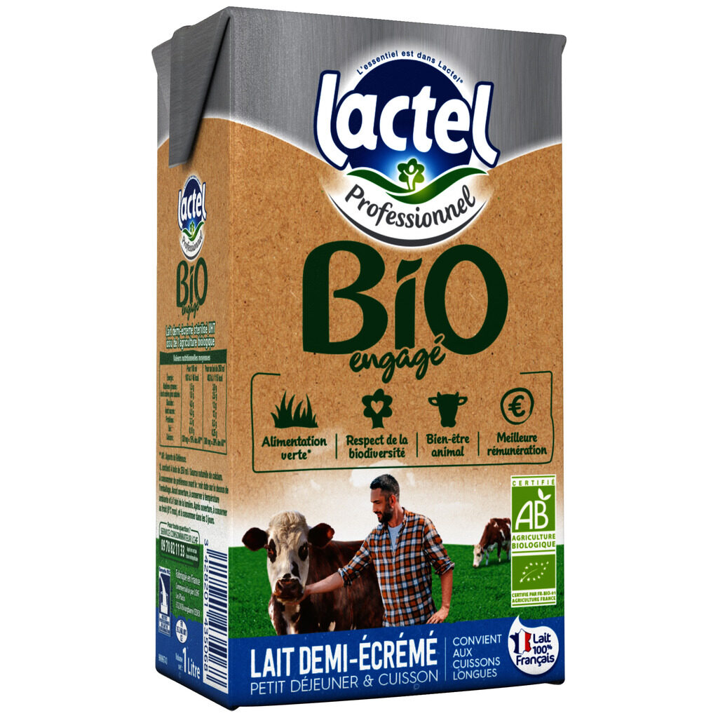 Lait UHT demi-écrémé Bio