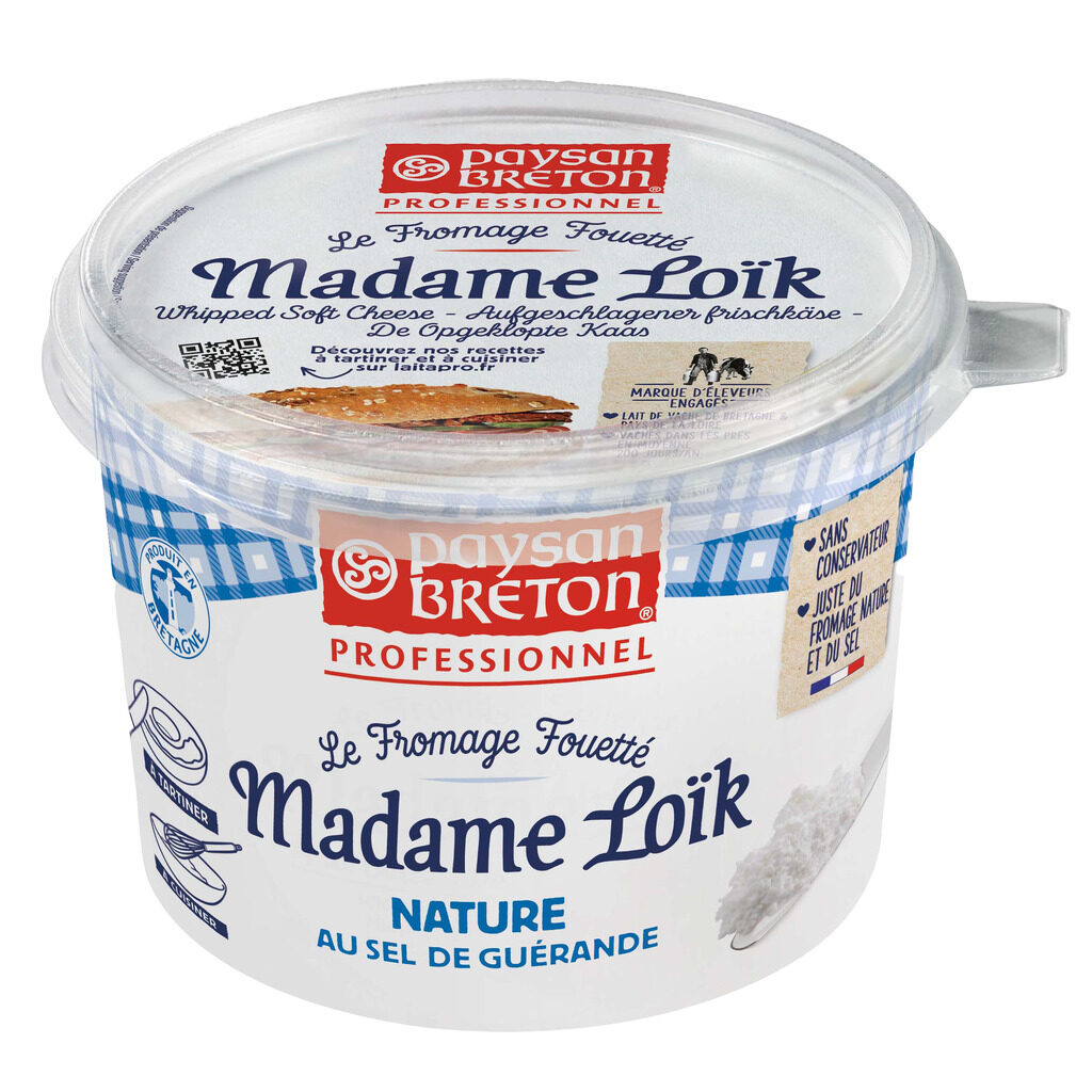 Fromage fouetté Madame Loik nature au sel de Guérande