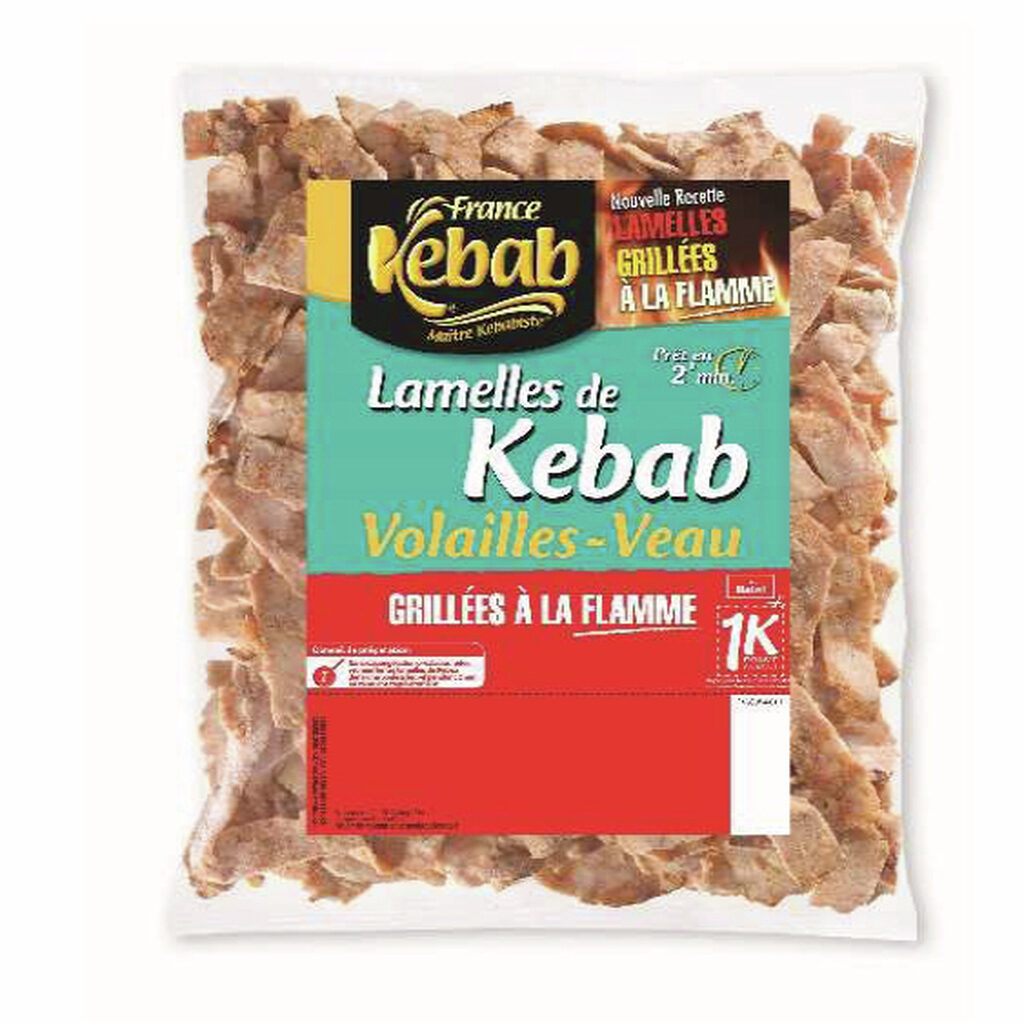 Lamelles de kebab rôties et grillées