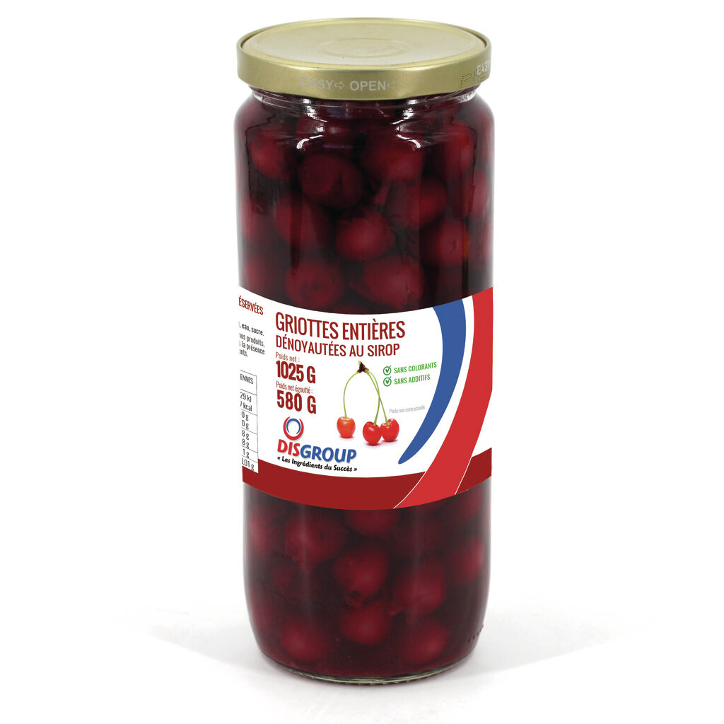Griottes dénoyautées au sirop