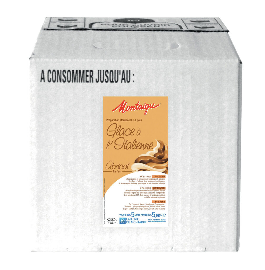 Préparation UHT pour glace à l'italienne saveur abricot