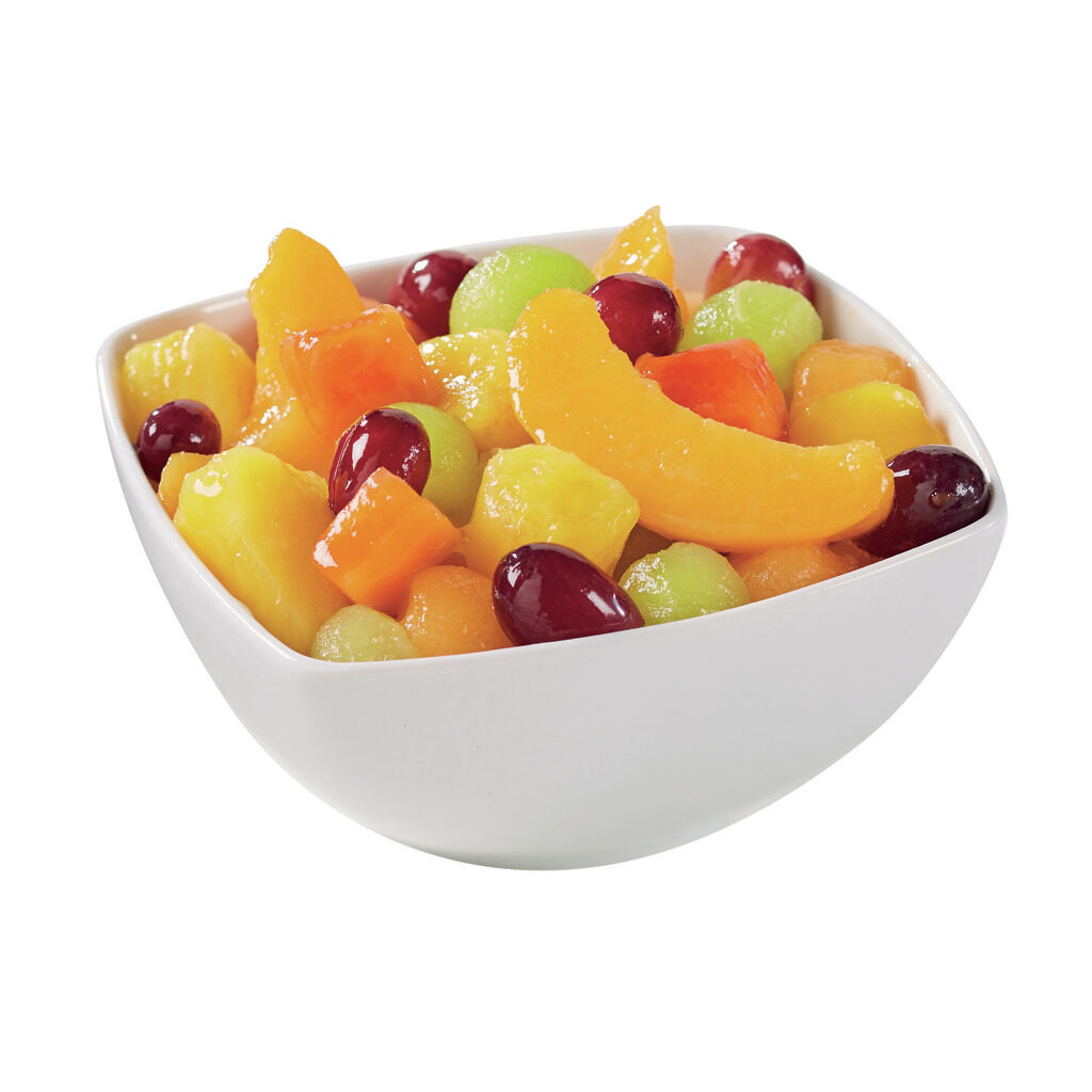 Salade de fruits exotiques avec jus