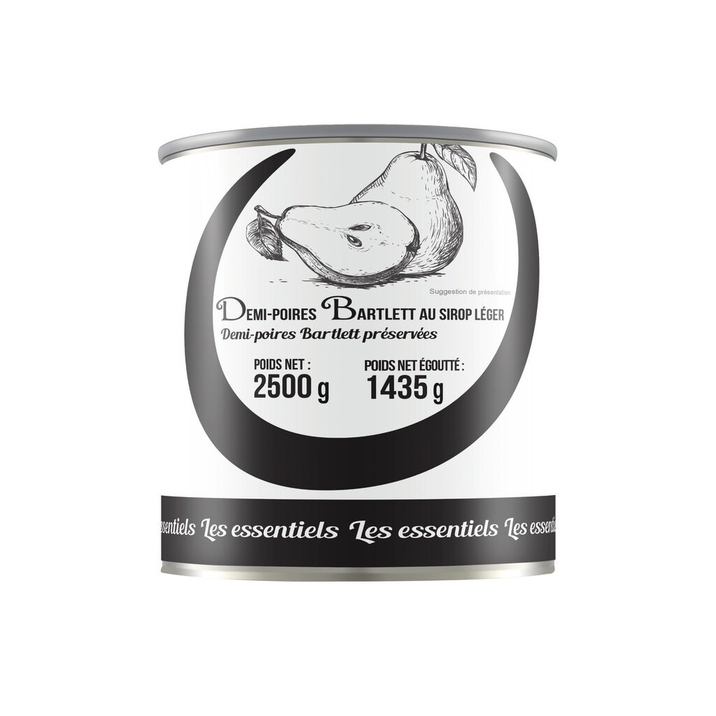 Demi-poires Barlett au sirop
