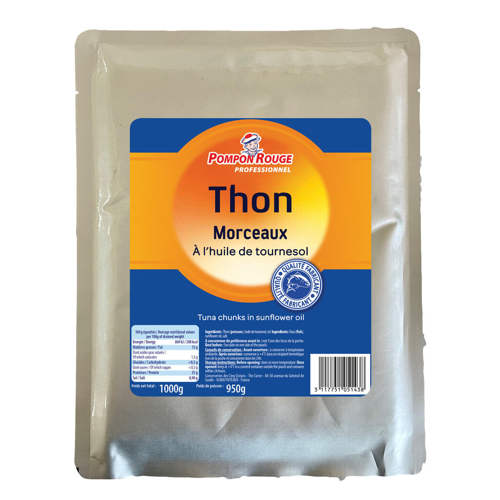 Morceaux de thon à l'huile de tournesol