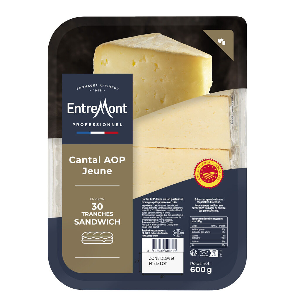 Tranches de Cantal jeune AOP