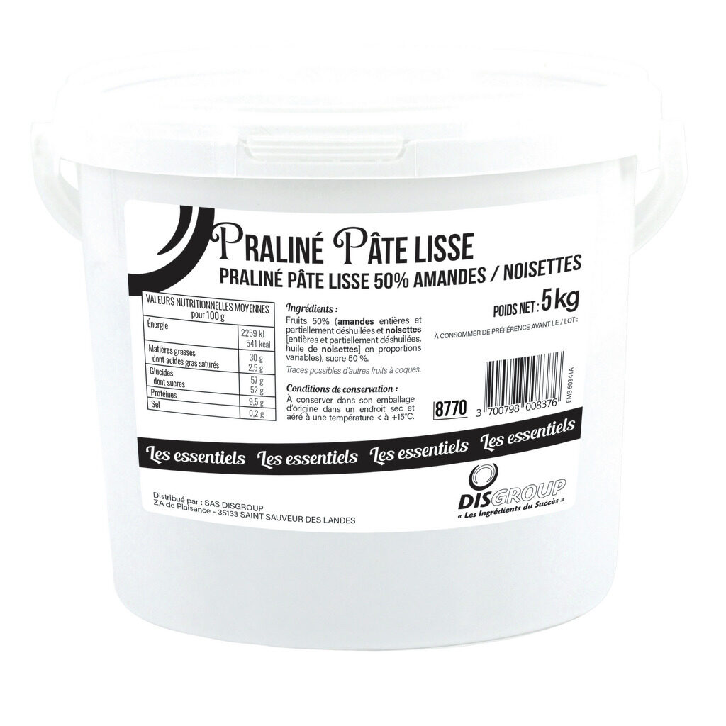 Praliné pâte lisse 50% amande noisette