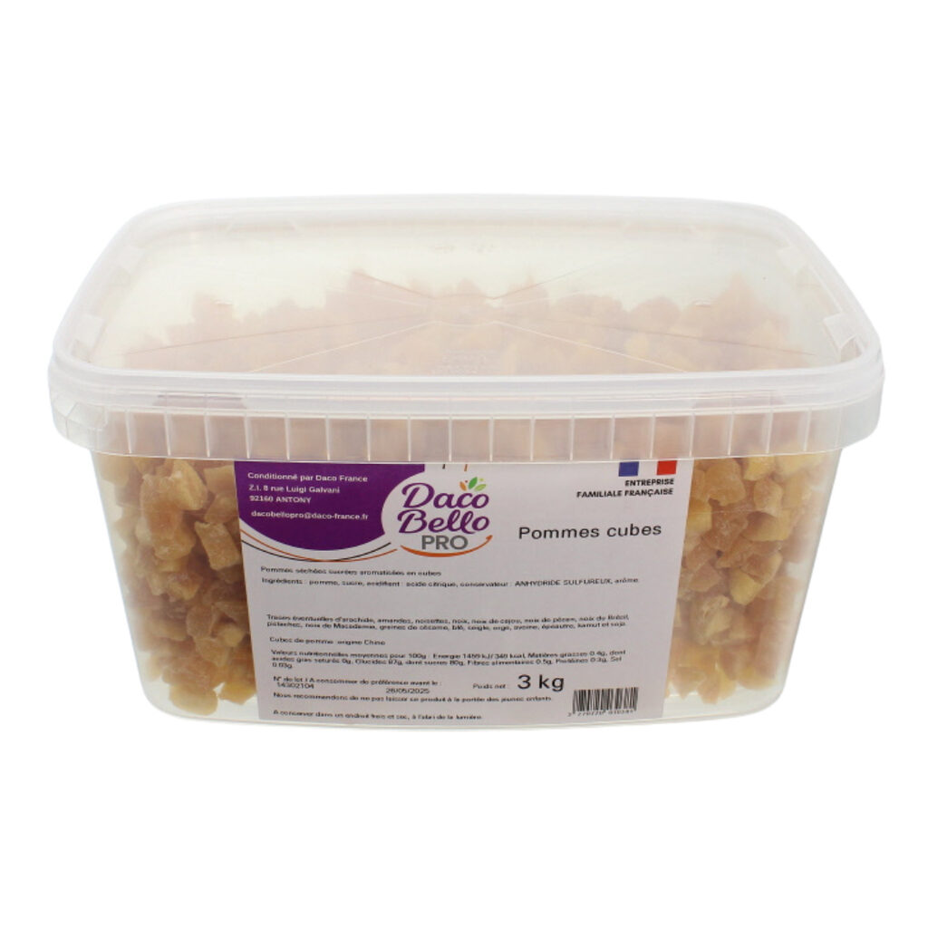 Cubes de pommes séchées
