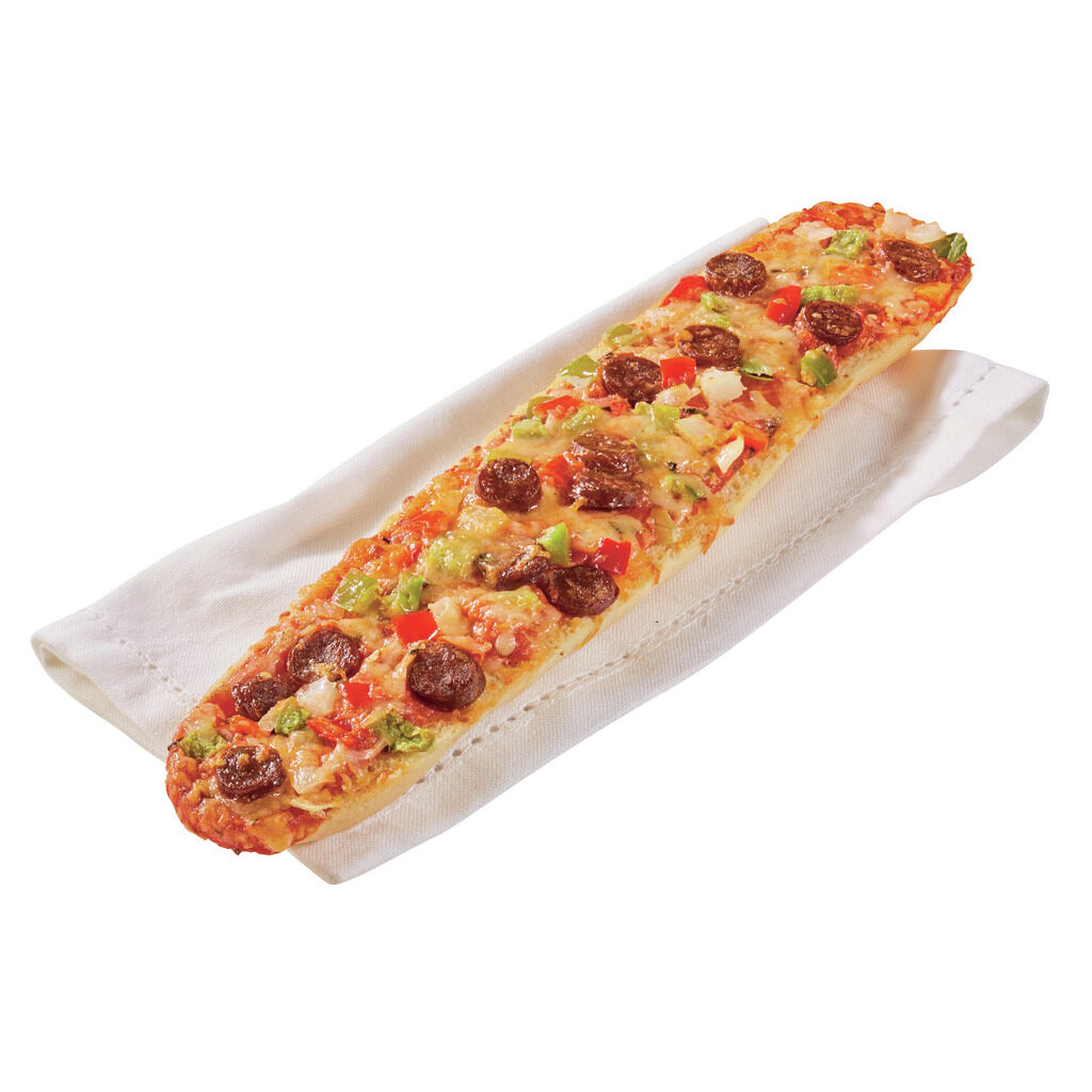 Baguette pizza merguez
