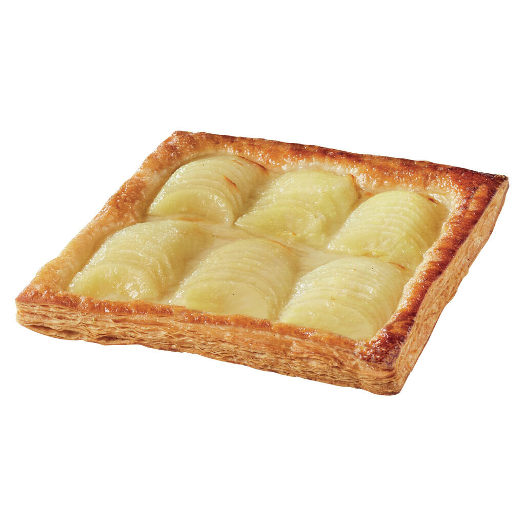 Tarte fine carrée poires crème