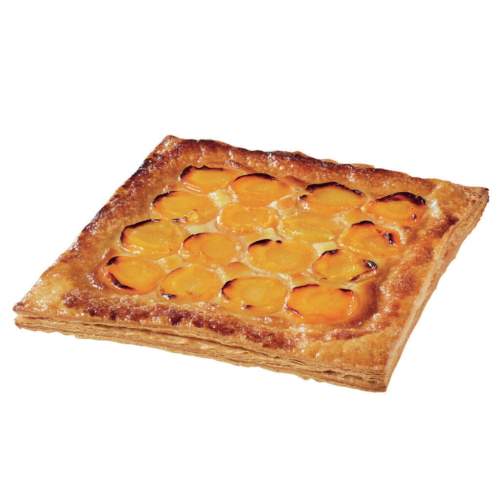 Tarte fine carrée abricots crème