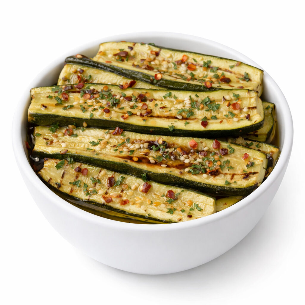 Courgettes grillées marinées