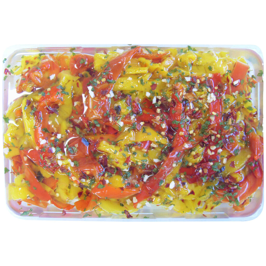 Poivrons lanières marinés