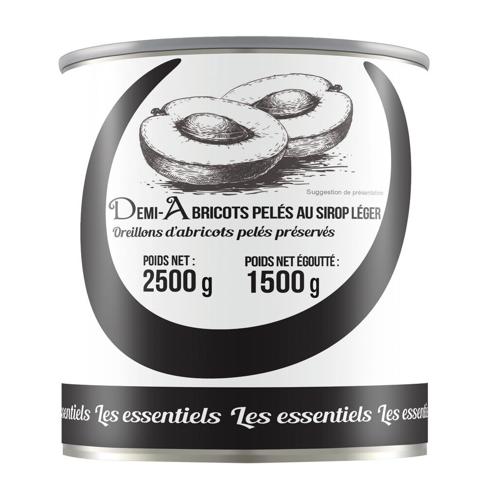 Demi-abricots pelés au sirop