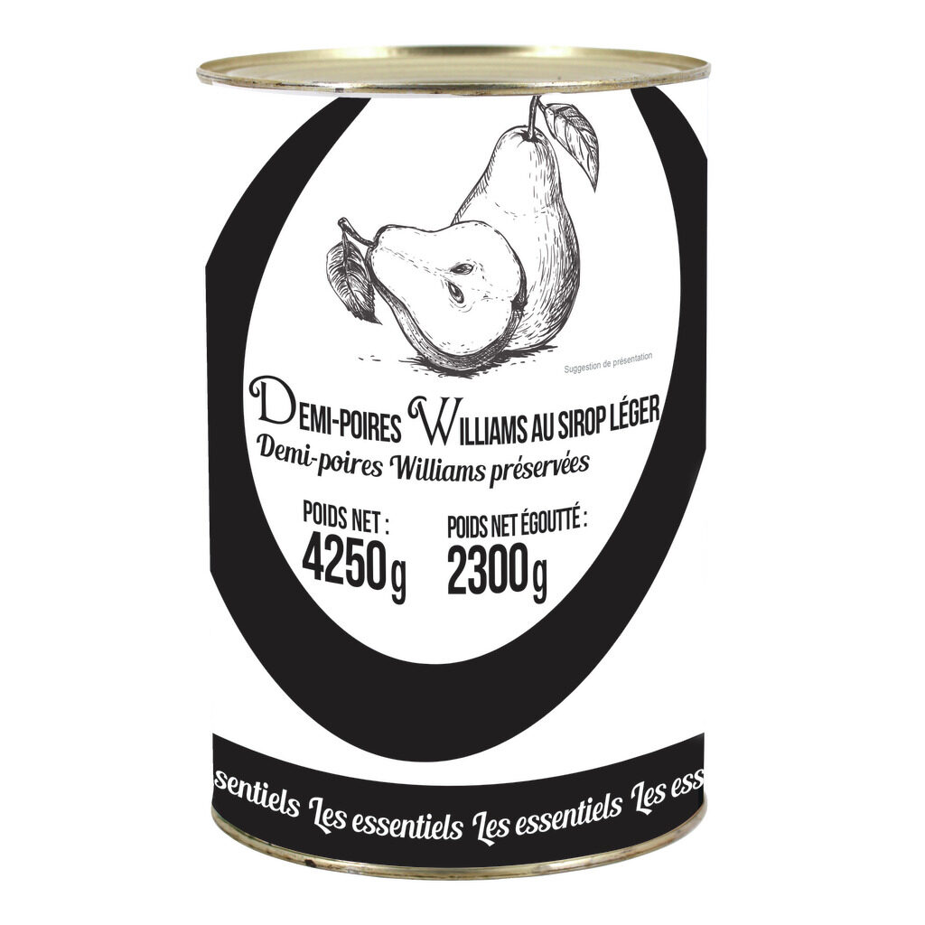 Demi-poires Williams au sirop