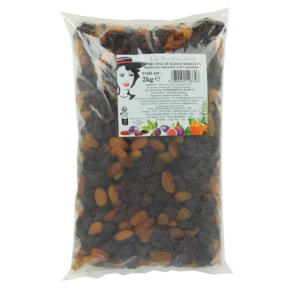 Mélange de raisins secs moelleux