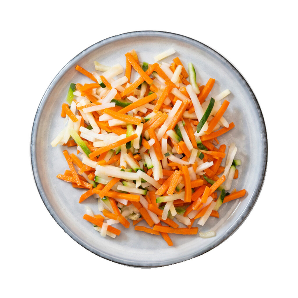 Julienne de carottes, courgettes et céleris