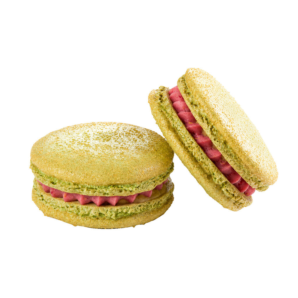 Macaron pistache framboise