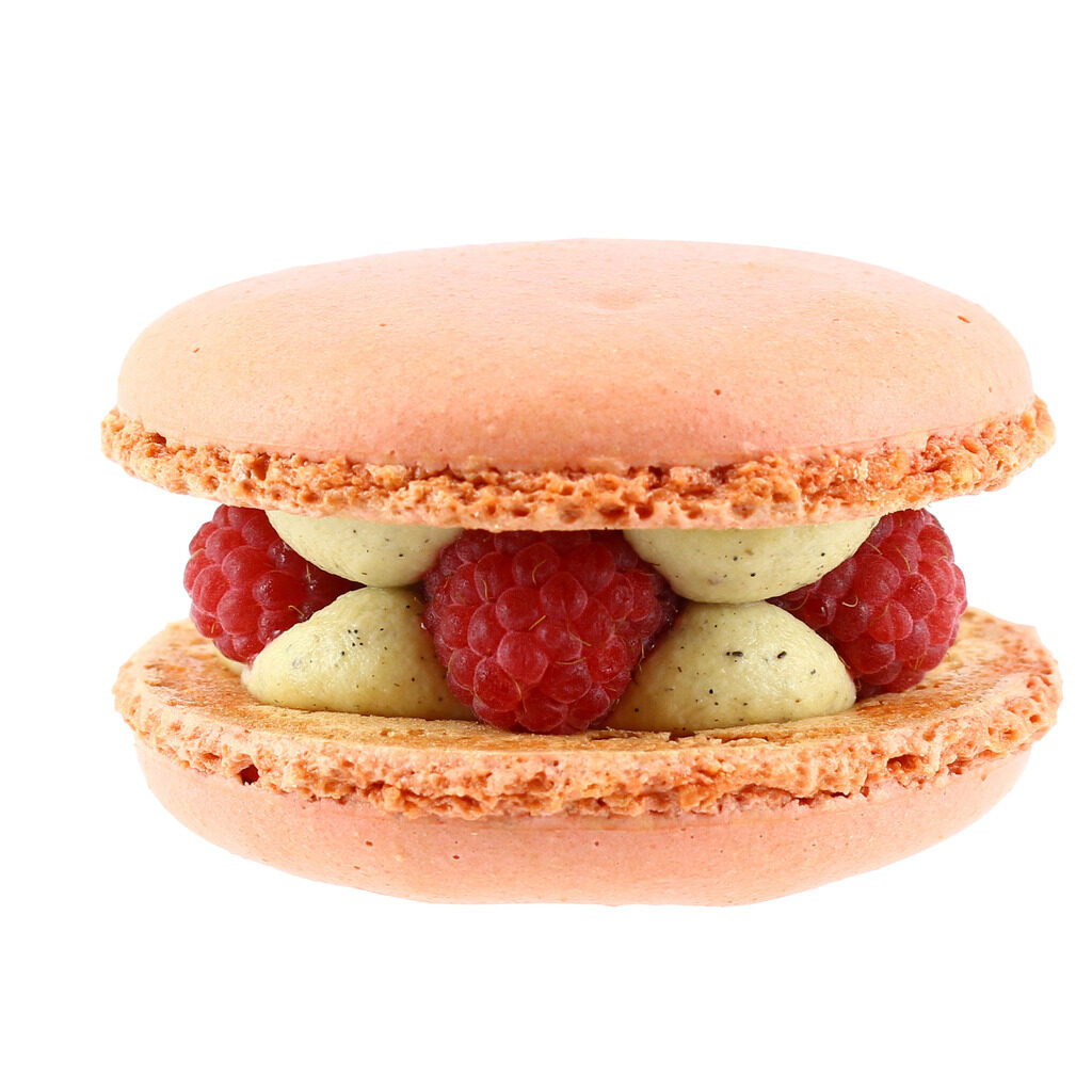 Macaron vanille framboise