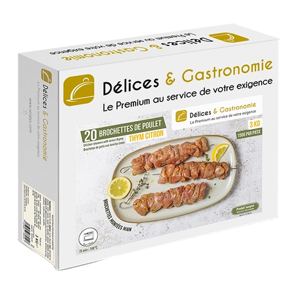 Brochettes de poulet thym/citron