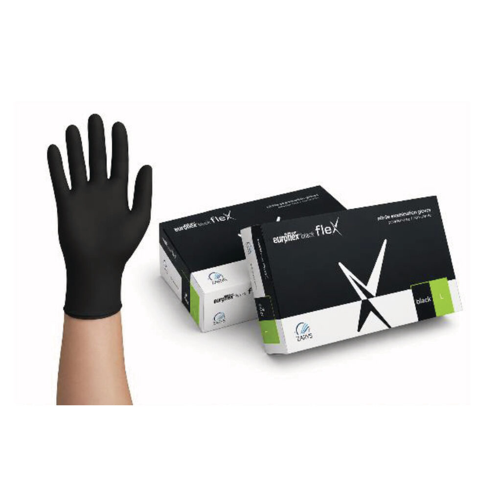 Gants noirs nitrile non poudrés