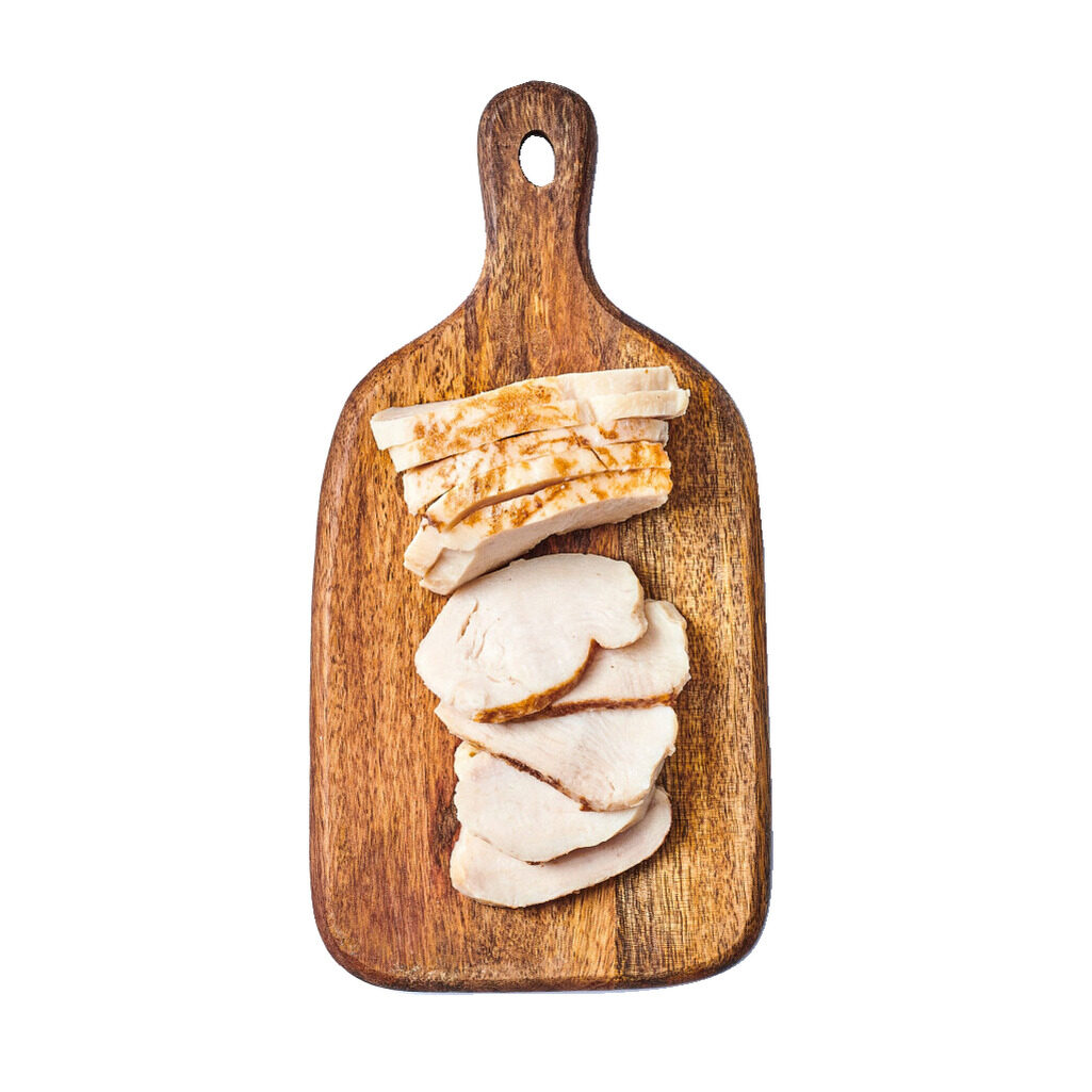 Tranchettes de filet de poulet cuit rôti