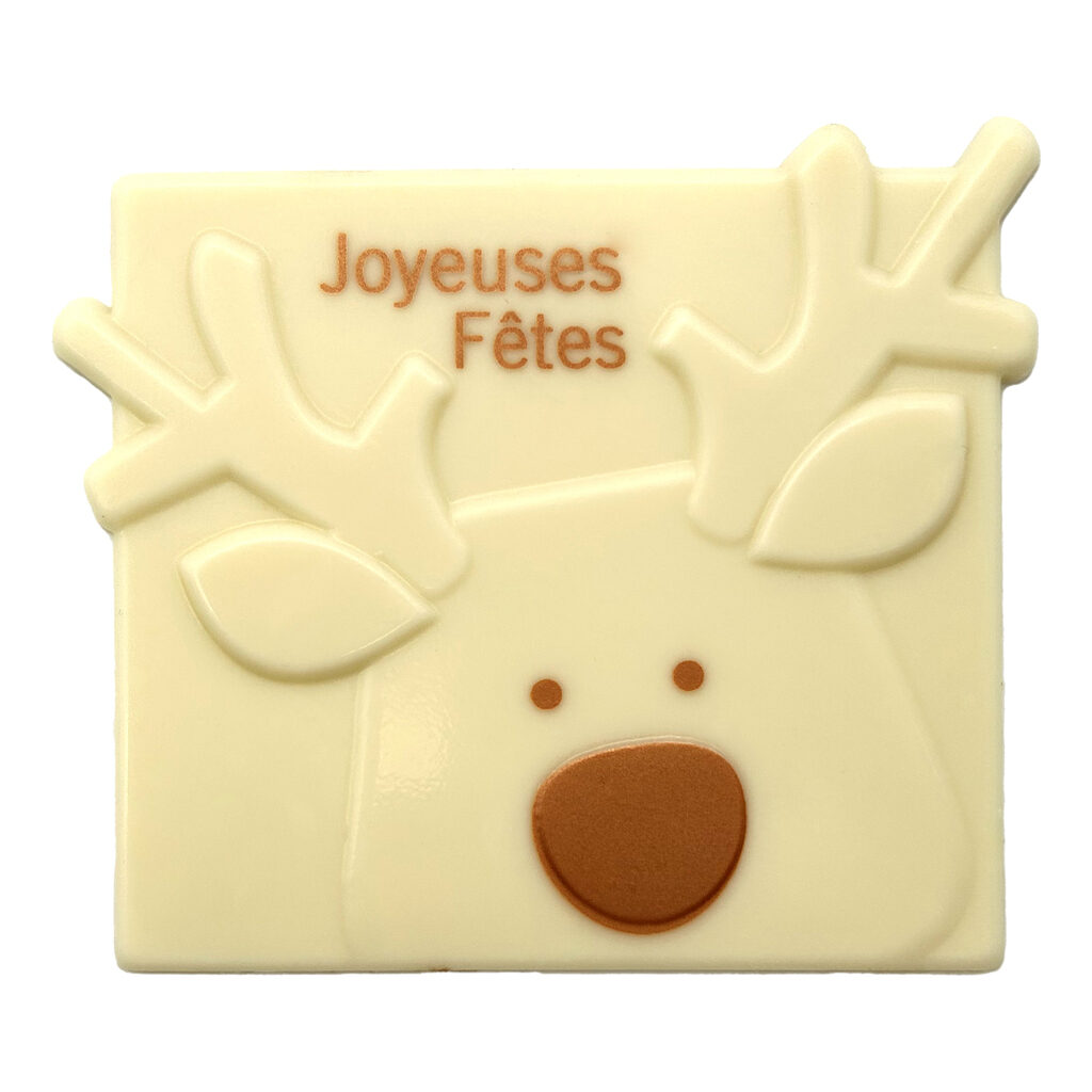 Embout de bûche élan relief "Noël"
