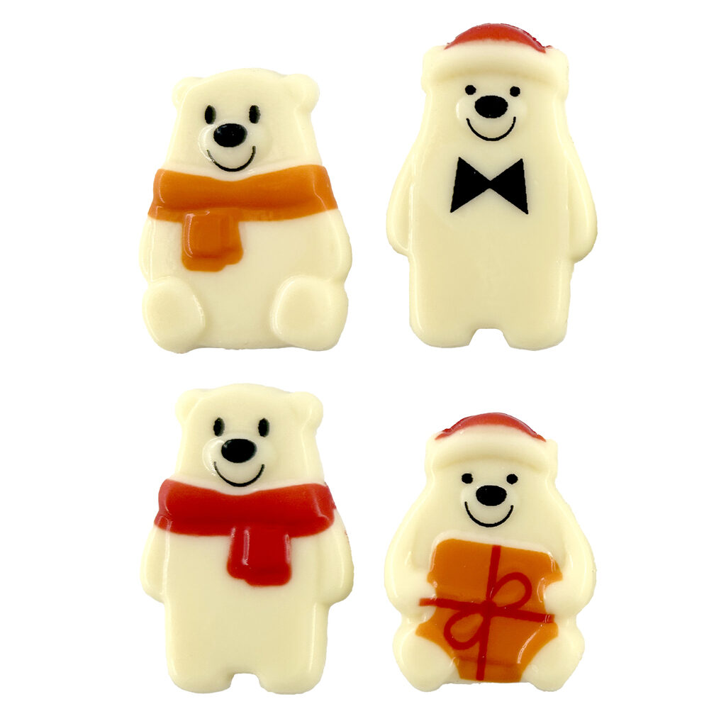 Ours relief blanc "Noël"