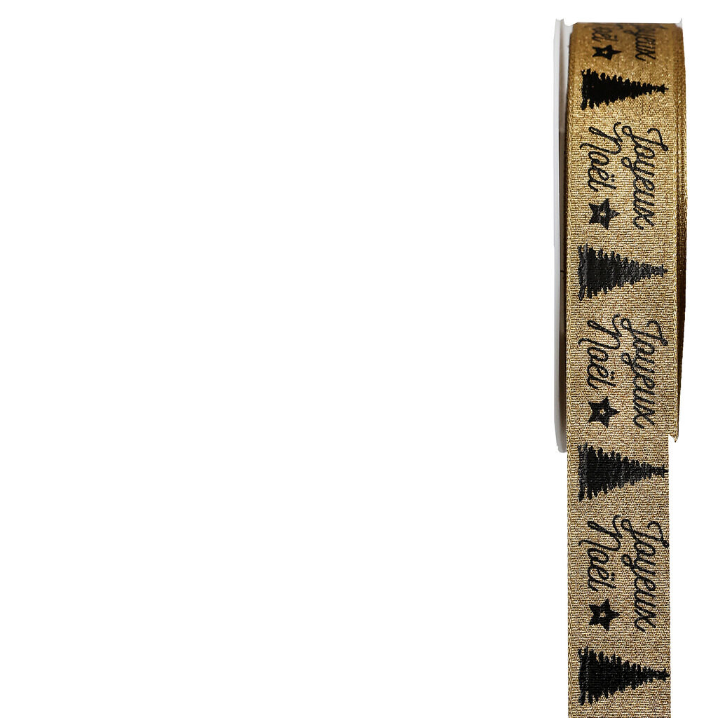 Ruban motif sapins "Joyeux Noël"