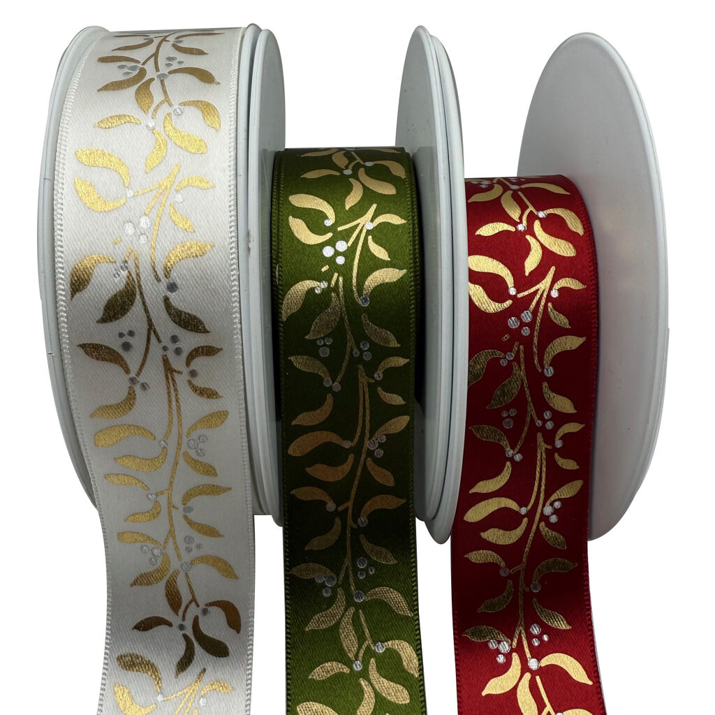 Ruban motif voeux houx