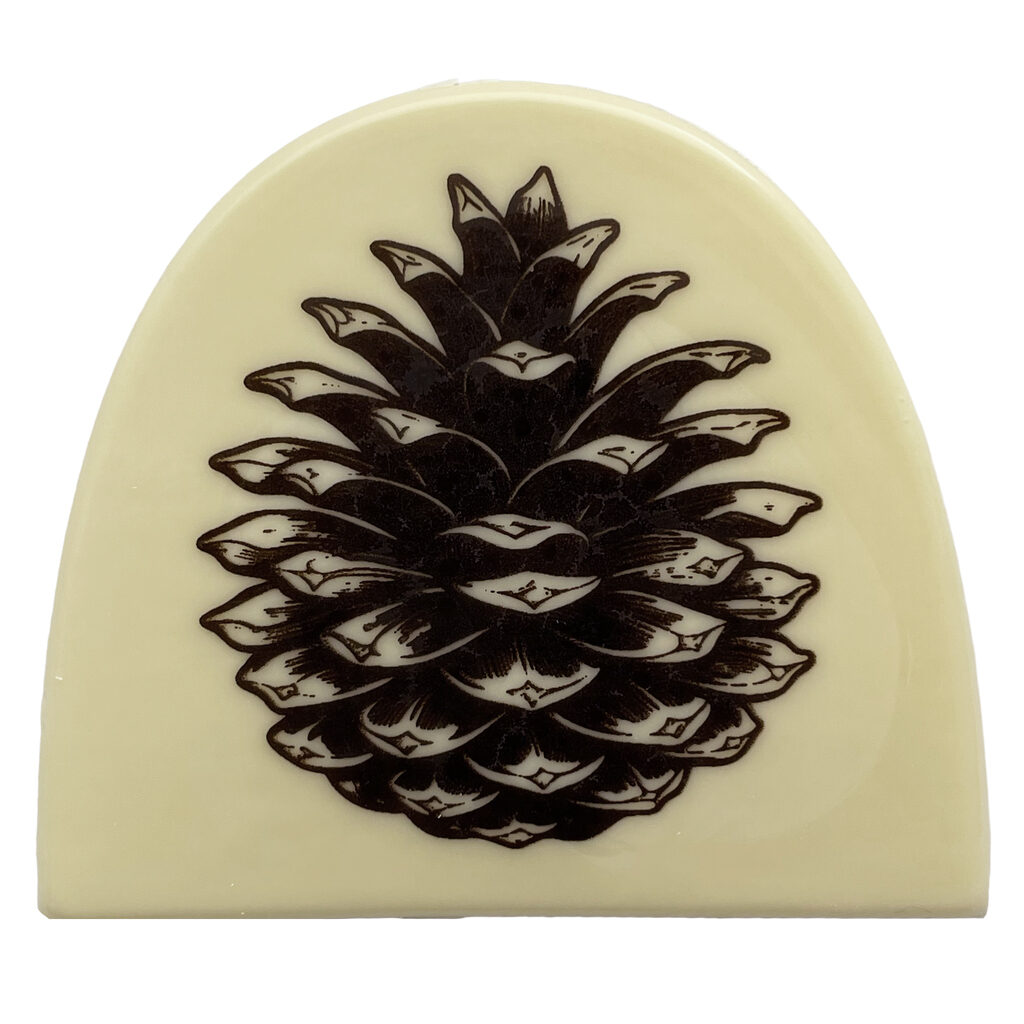 Embout de bûche pomme de pin "Noël"