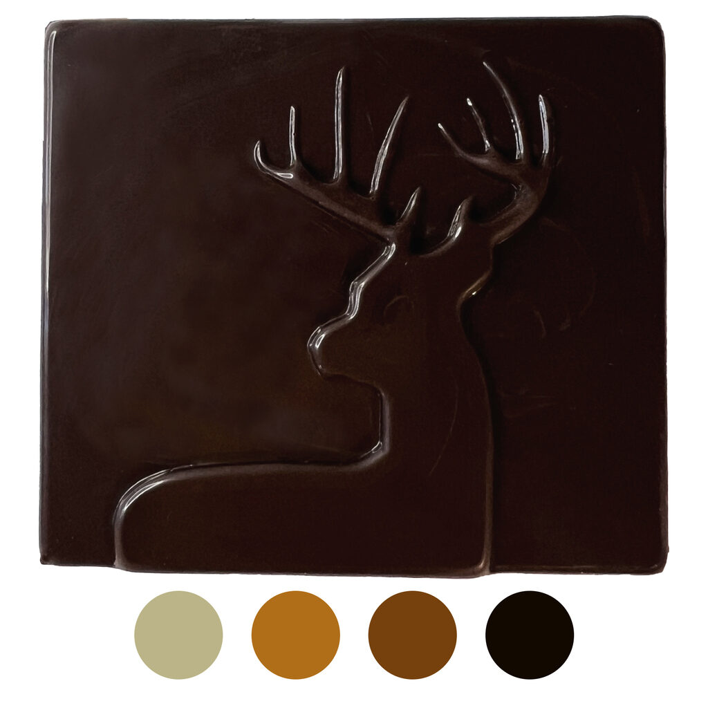 Embout de bûche cerf relief "Noël"